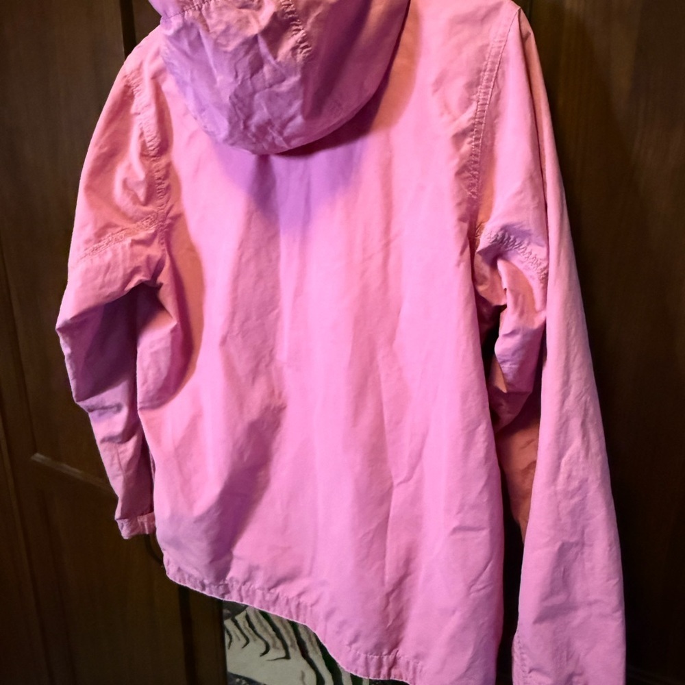 LANDS' END Pink Hooded Windbreaker Pullover Jacket size Large - Picture 8 of 11